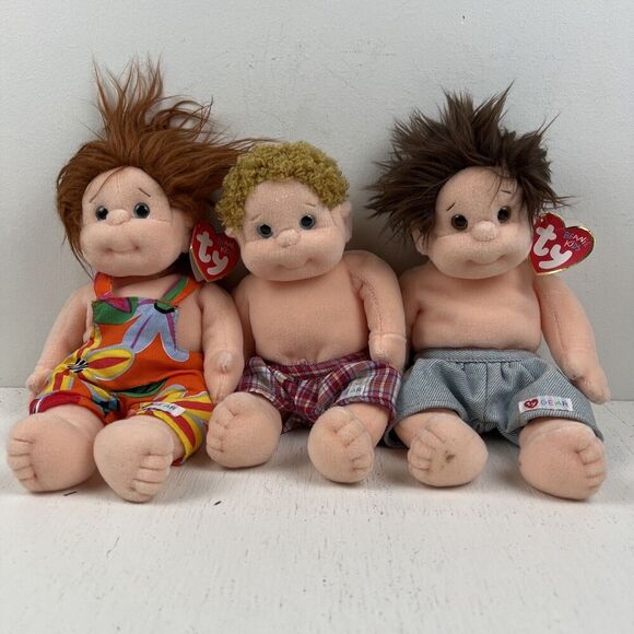 Ty Other - Ty Beanie Kids Boomer and Ginger And Tumbles 1994 Vintage Stuffed Toy Dolls